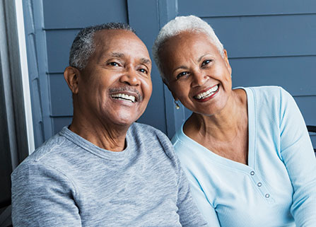 Photo of a man and woman smiling. Link to Life Stage Gift Planner Ages 60-70 Situations.