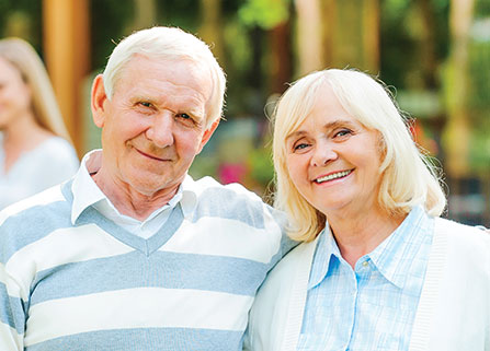 Photo of a couple smiling. Link to Life Stage Gift Planner Over Age 70 Situations.